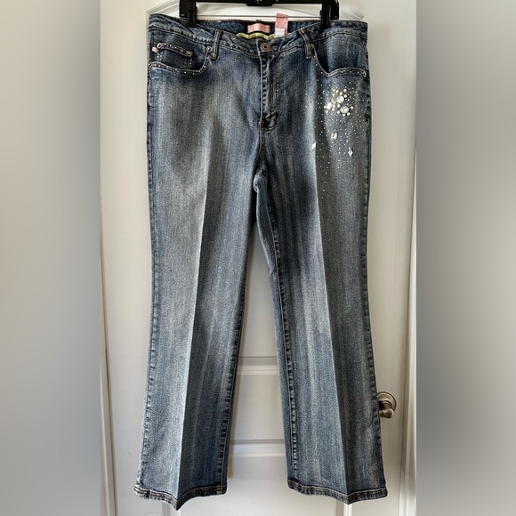 Bootcut Embellished western Boho Jeans Size 20 – Rhinestone Detail Denim - Picture 13 of 16
